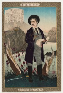 Fukuchi Gen&39;ichiro, da série "Modelos instrutivos de ambições ambiciosas" (no. 45), 1885 (impressão em xilogravura a cores)